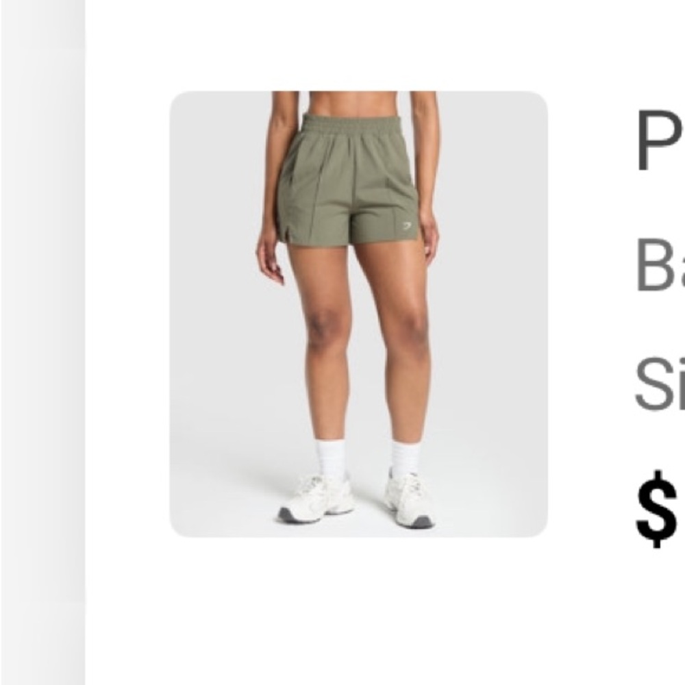 GYMSHARK PINTUCK SHORTS- S